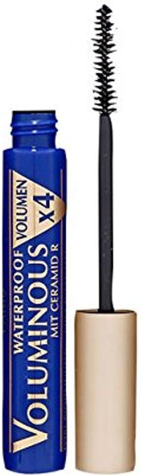 L’Oréal Paris Waterbestendige mascara, zwarte mascara voor 4 x meer volume en krachtige wimpers, volumineus waterbestendig, nr. 00 waterdicht zwart, 1 x 7,4 ml (1 stuk)