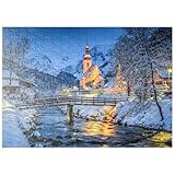 MyPuzzle Winterlandschaft Berchtesgaden, Wallfahrtskirche Sankt Sebastian - Premium 200 Teile Puzzle - MyPuzzle Sonderkollektion von Puzzle Galaxy