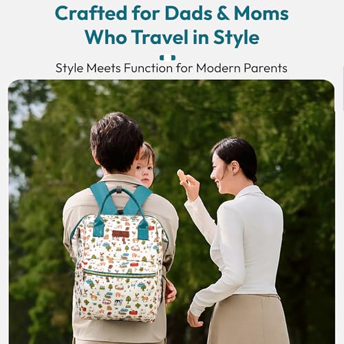 Image of StarAndDaisy Baby Diaper Bag for Mother Travel /Diaper Bags for Mother for Travel with Laptop Pocket, Multi Compartments, Insulated Bottle Pockets, Waterproof, Ultra soft fabric - Animal Print
