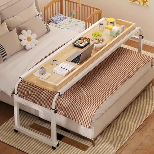 Table de lit mobile réglable en hauteur et longueur pour ordinateur et repas