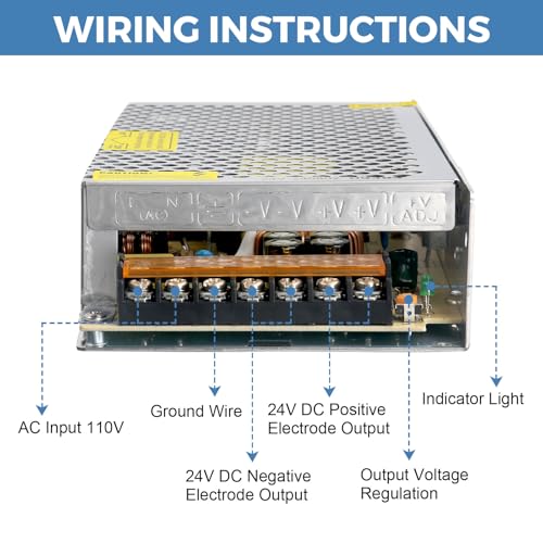 Image of 24V 5A 120W Power Supply AC /DC Adapter Universal Regulated Switching AC 110-220V to DC 24 Volt 5 Amp Converter Transformer LED Driver for LED Strip Light CCTV Camera