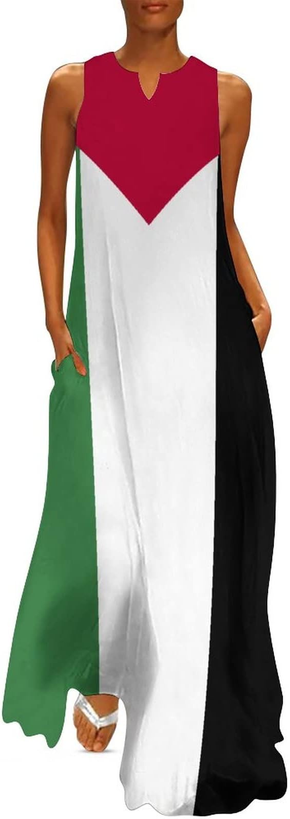 TAIZIYEAH Long Dress Palestine Flag Women's Summer Casual Loose Dress Long Dress Short Sleeve for Girls Fashion Skirts M
