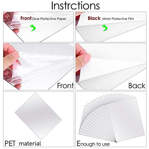 Bbto 20 Pieces Mirror Sheets Self Adhesive Non Glass Cut To Size Mirror Stickers Tiles For Wall Flexible Sticky Mirror() #TOP2