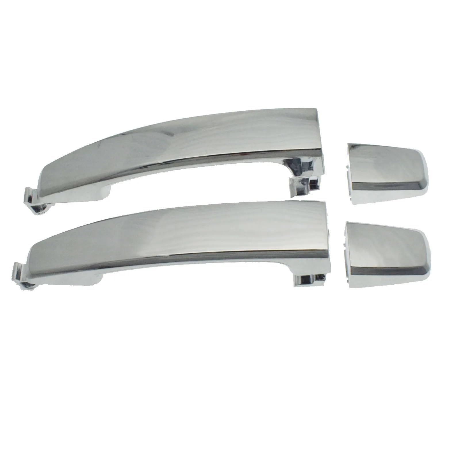 OUVECR for Chevy for Aveo for Captiva Outside Exterior Door Handles Chrome W/Keyhole Front Rear Left Right 96468266 96468306 96468280 96468254 Car Outer Door Handle(Rear Pair no Keyhole)