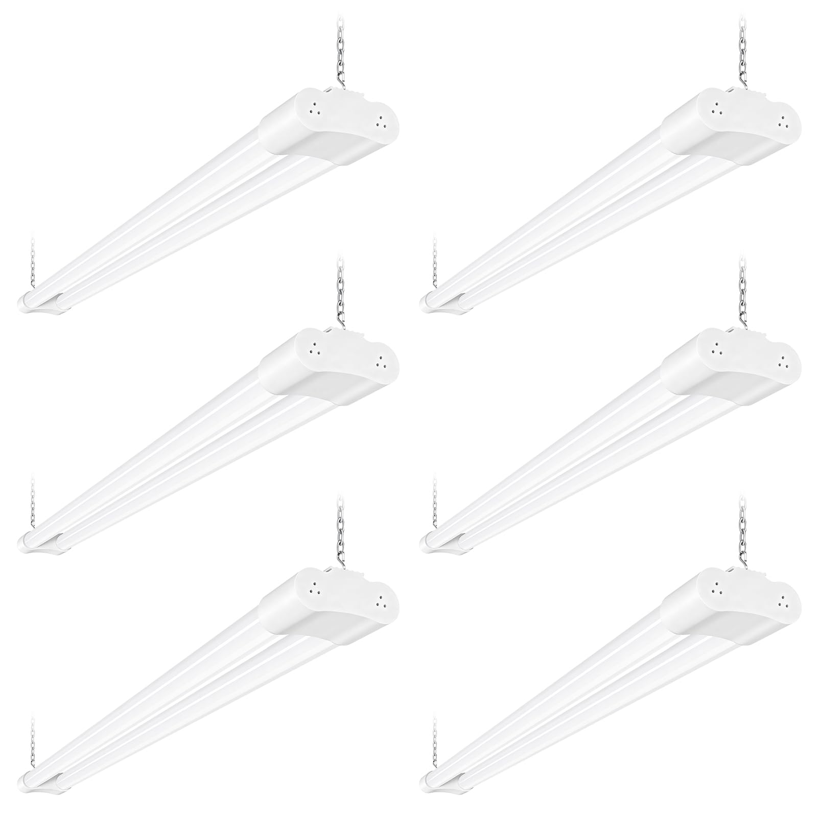 Ankishi 6 Pack 5000k Led Batten Light, 4FT, 42W Plug in Ceiling Light Led, 5000LM Workshop Lighting for Garage, Office, Bedroom, Living Room,Wall, Kitchen, Shed（White）