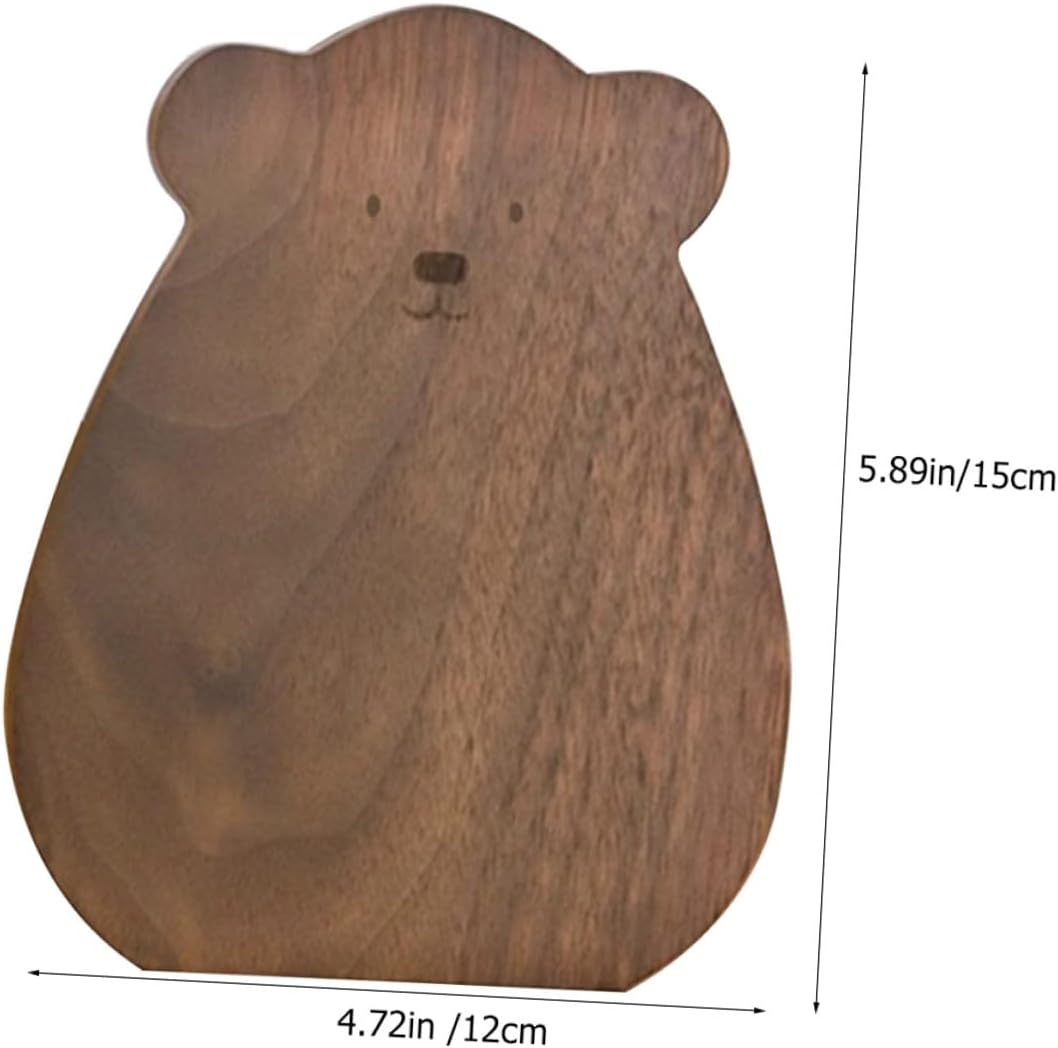 Adorable Cartoon Wooden Bookend with Flat Bottom Thickened Walnut Wood Book Stopper for Students Home Office Classroom Desk Organizer and Decorative Book Holder