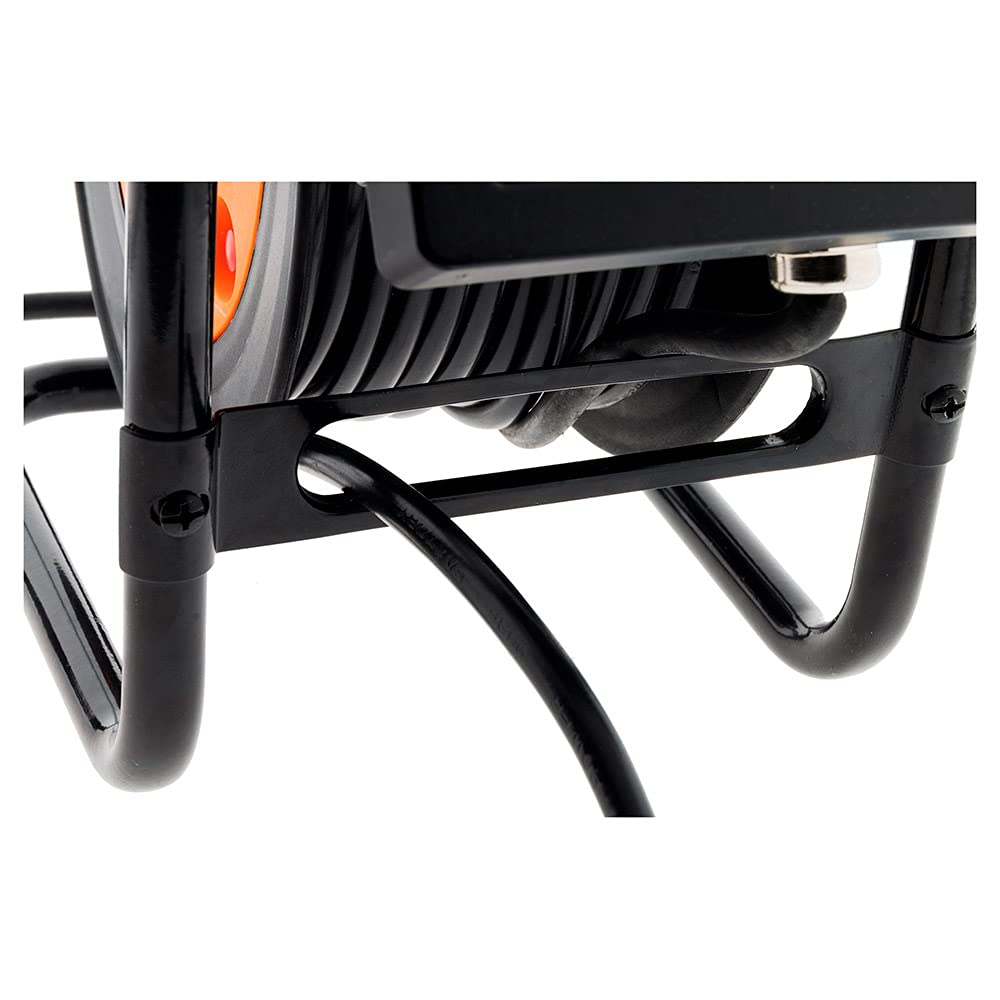 Zenitech - Enrouleur électrique 4 x 2P+T + projecteur LED 15m - Orange