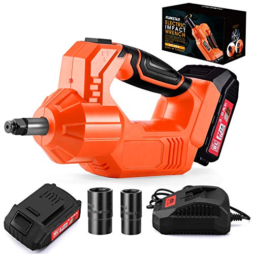 Product Deal RUNSTAR 20V Cordless Impact Wrench Kit - 350 N.m Torque, 1/2 inch Detent Anvil，2.0 Ah Battery, 1.5 Hours Fast Charger,for Car Tires Bicycle, Motorcycle