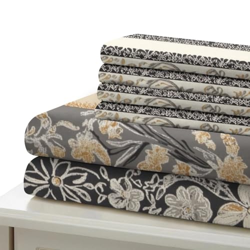 Housse de couette fleurs abstraites parure de lit抗皱防螨 King size - 7