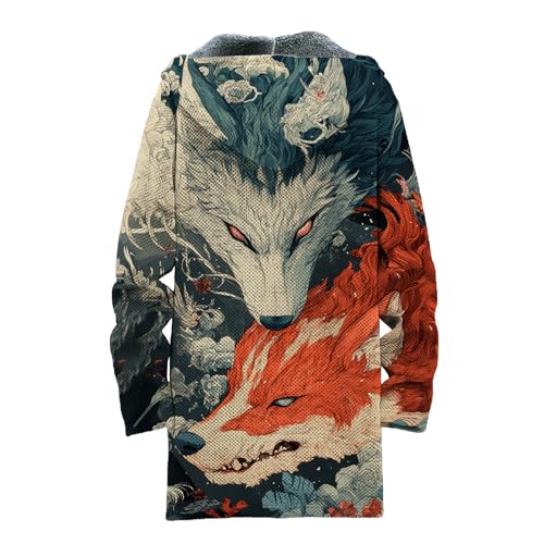 Cardigan Sweater for Men Fashion Long Knitted Hoodies Zip Up with Pockets Coat Warm Fitted Jacket for 20244