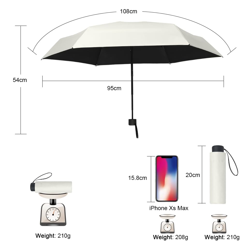 Vicloon Mini Ombrello Pieghevoli, Ombrello Pieghevole Antivento Portatile Ombrello da Viaggio Pioggia e Sole Antivento Ombrello Portatile per Uomo e Donna