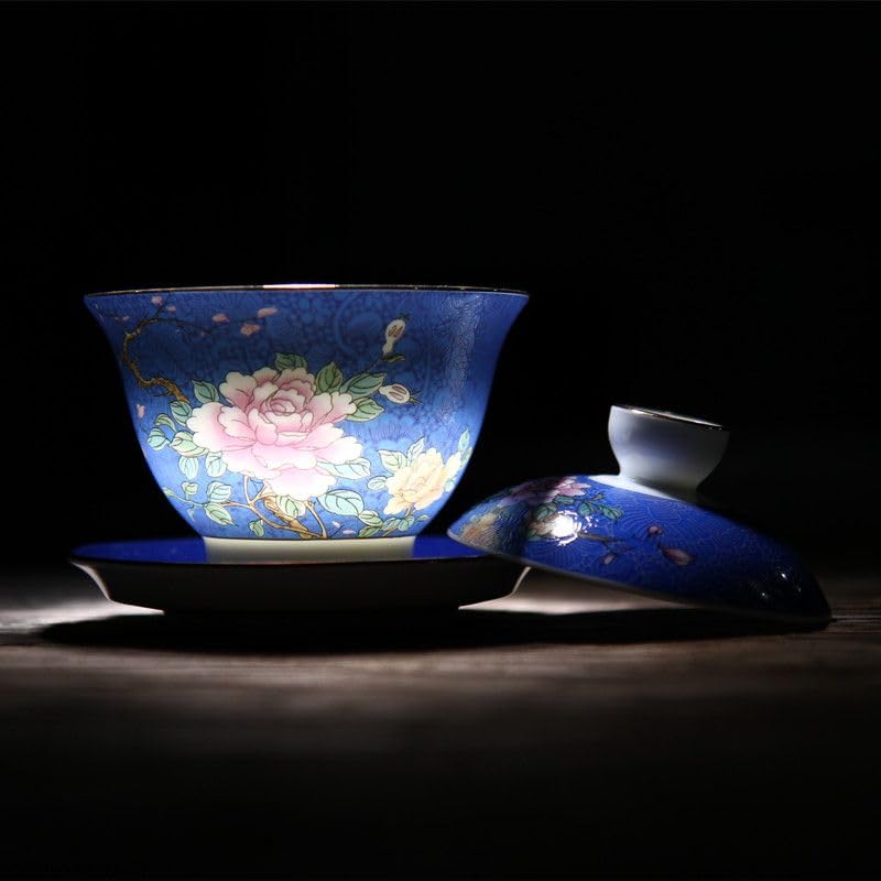 陶泥 青花陶磁蓋碗 愛蓮茶杯 壺承 茶碗 煎茶器 未使用品 陶泥 青花陶磁蓋碗 愛蓮茶杯 壺承 茶碗 煎茶器 未使用品 陶泥