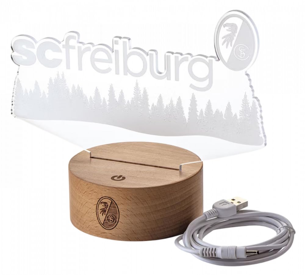 SC Freiburg LED Lampe Licht ** Holz Skyline **