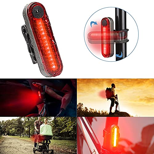 Ozvavzk Lampe Velo LED, Ensemble Lumière Vélo Rechargeable Avant Arrière 5 Modes de Luminosité éclairage Forme de Voiture de Sport USB Antichoc Impermeable VTT Cycliste Poussette - Image 4