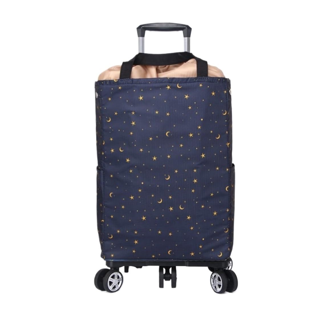 SBZIOJHDR foldable shopping trolley， with Wheels Aluminum Alloy with Cooling Compartment Insulated for Supermarket Grocery(B)