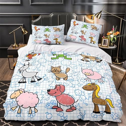 Funda nórdica de animales 3D Double 200x200 con fundas de almohada 4