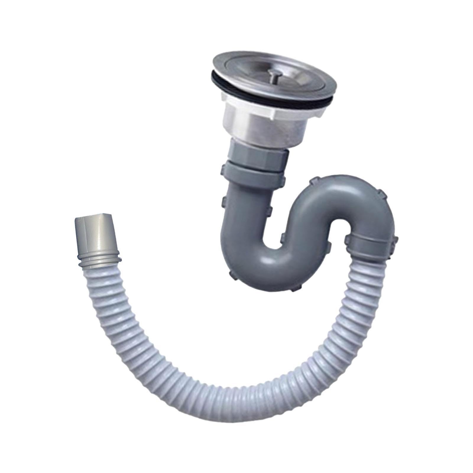 Qlecxzi Advanced Kitchen Sink Drain Hose Package With Strainer Basket Designed To Eliminate Clogs Easily And Drains Quickly Without Clogging. Washbasin Sewer Drainer Accessories, Style A