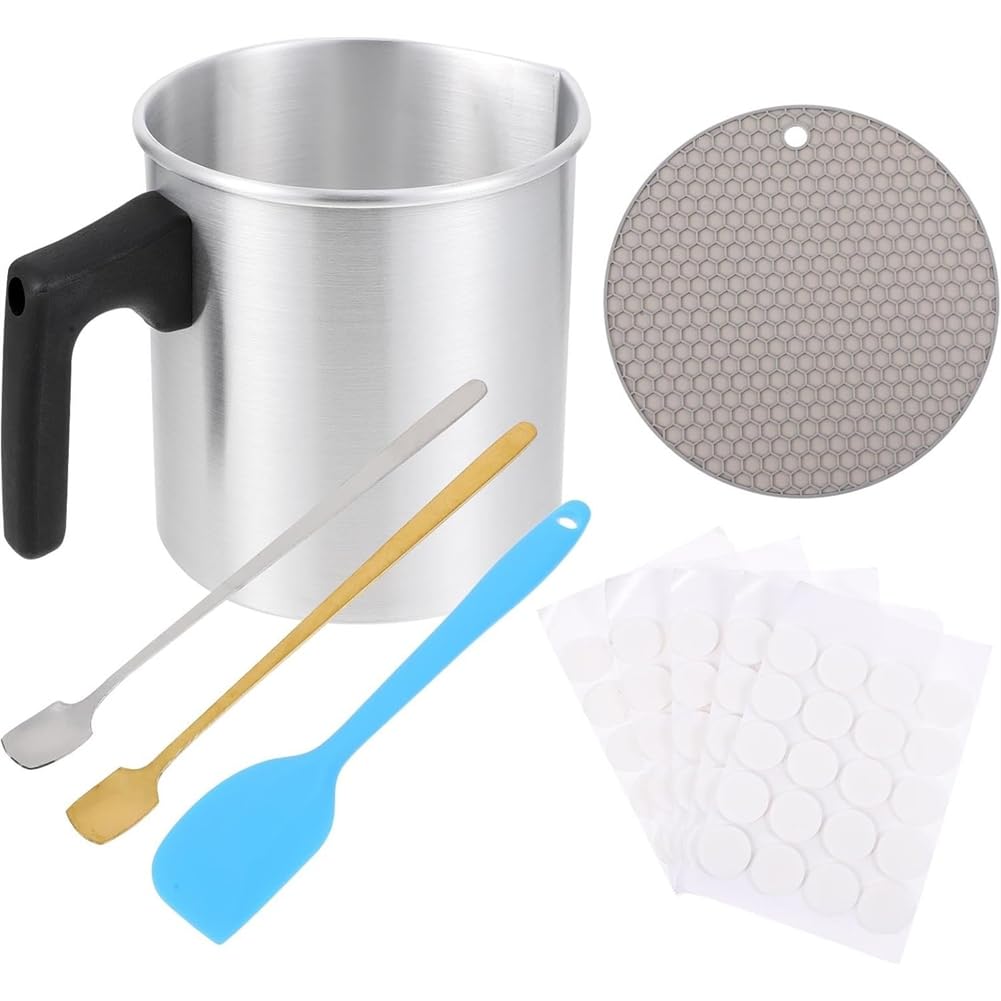 UDSKNV[KSL Pouring Spout Stainless Steel 1.8L Candle Wax Melting Pot DIY Candle Making Kit for Crafts in Random Colors