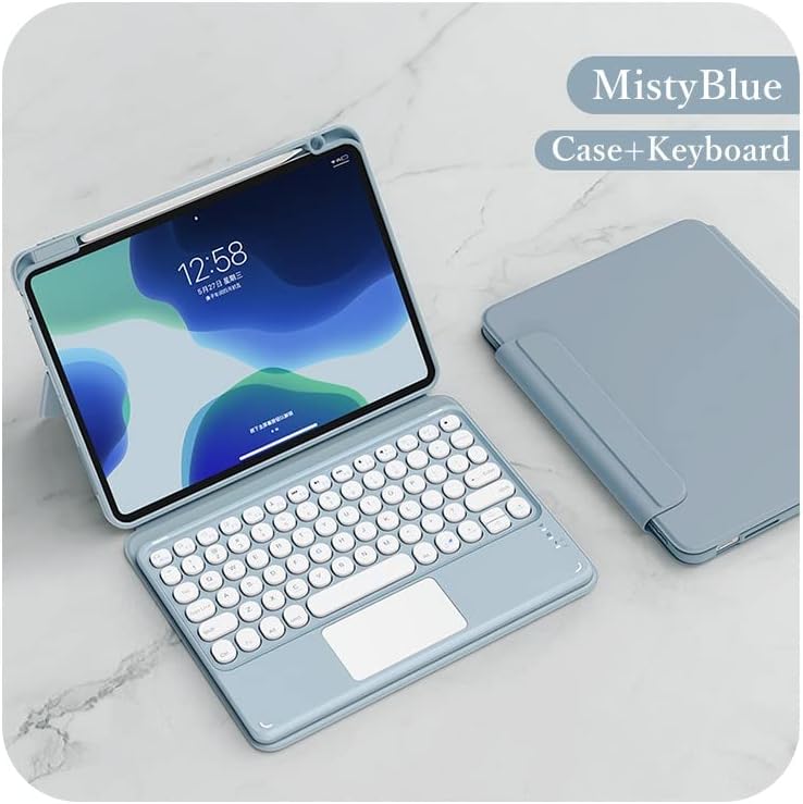 HENGHUI Vertical Magnetic iPad 9th 8th 7th Generation Keyboard Case with Touchpad - Image 3