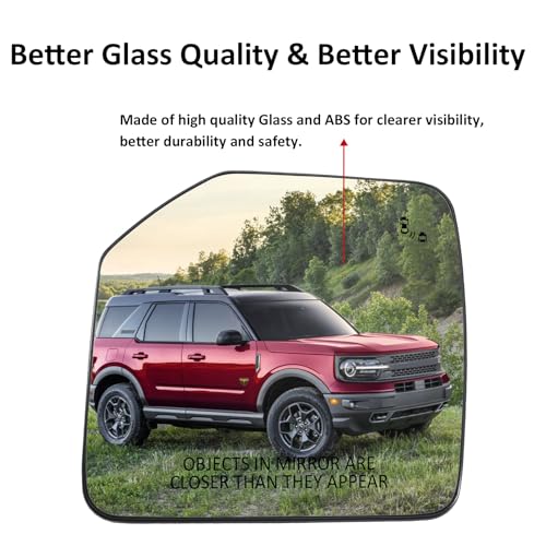 LOIYLLEN Passenger Side Mirror Replacement for Ford Bronco 2022 2023 - Right Side Mirror Glass, Rear View Mirrors Glass with Power Heated & Blind Spot by LOIYLLEN - Image 5