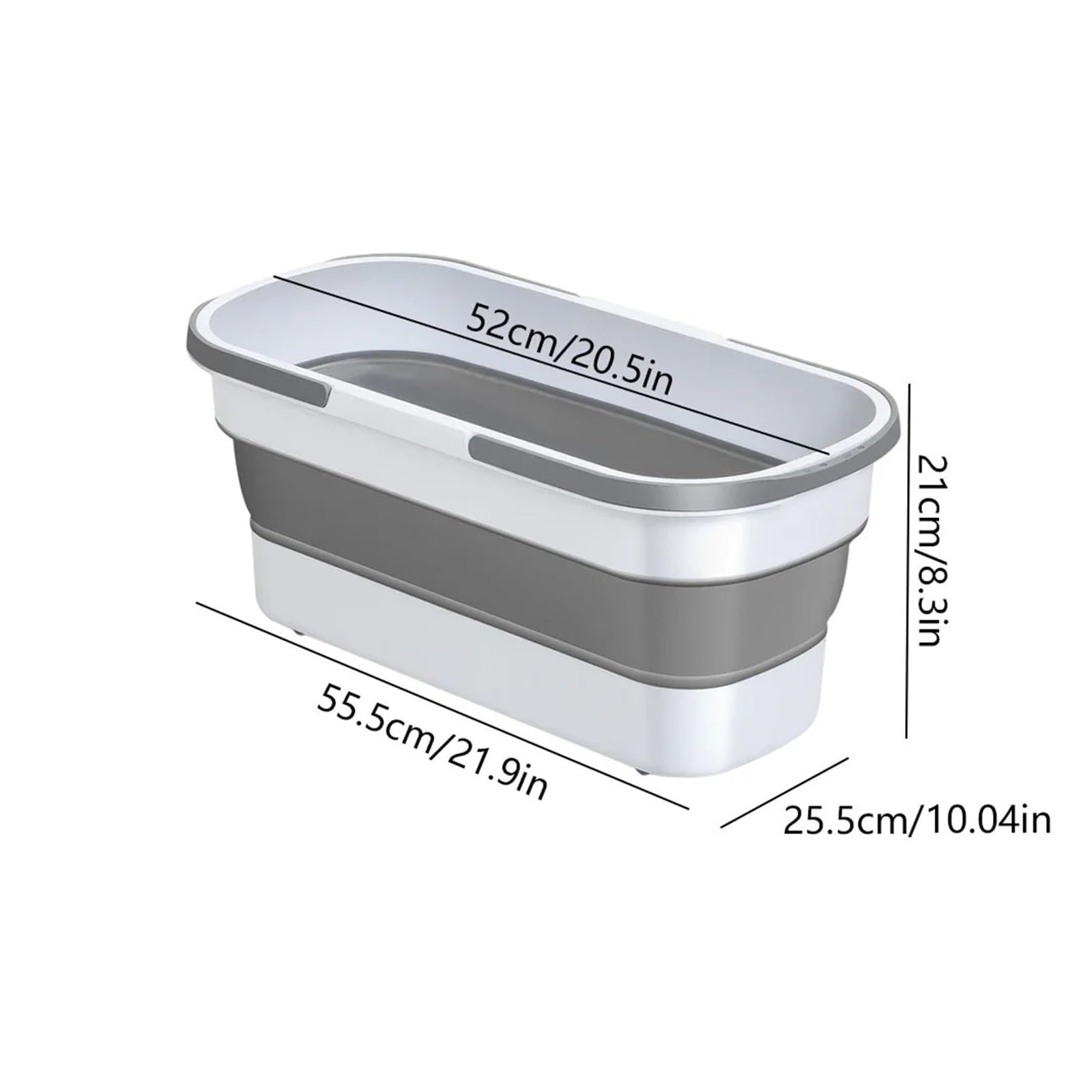 Compatibile con secchio da pesca rettangolare, bacinella portatile in plastica, pieghevole, salvaspazio, grande capacità, for campeggio, viaggio, picnic