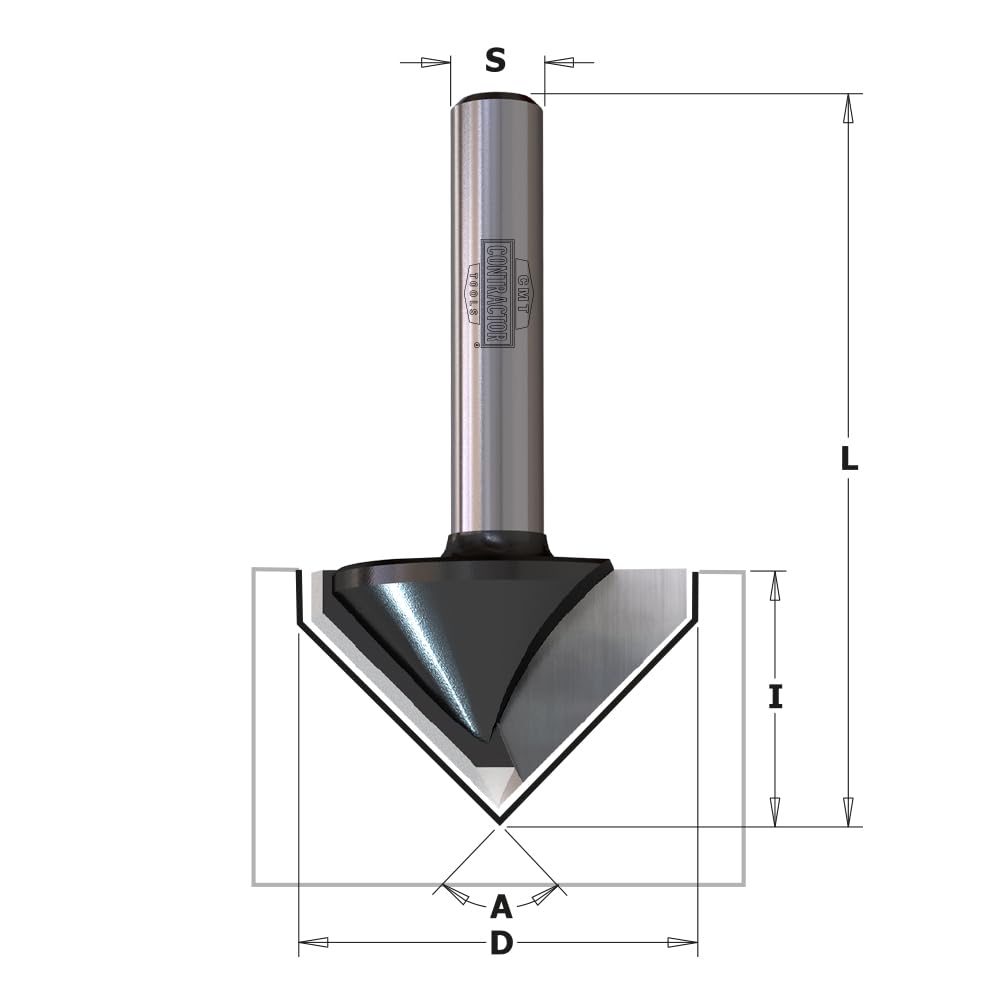 CMT Orange Tools K915-317 Fraise à rainurer en V HW Z2 S=8mm D=31.8mm
