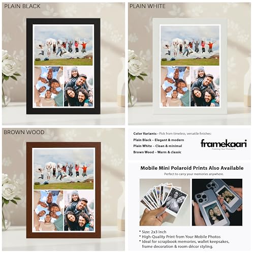 Image of Framekaari Customised Photo Frame | Personalised Gift | Custom 3-Photo Collage | Tabletop & Wall Mount | Room & Home Decor | 16x21 cm (Design-10)