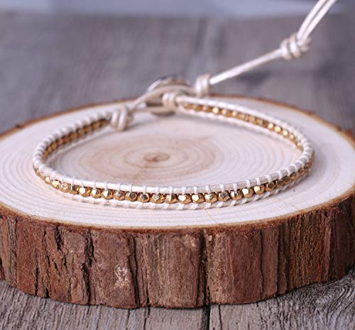 Image of KELITCH Classic Leather Wrap Bracelets Boho Beaded Strand Bracelets Women Fashion Jewelry