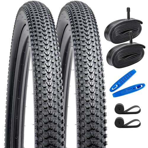 YunSCM 2Pcs Plegable 29 Pulgada Neumáticos 29x2.10 ETRTO 54-622 más 2Pcs 29 Pulgada Cámara de Aire AV32mm Valve Compatible Bike 29x2.10 Neumáticos and Cámara de Aire