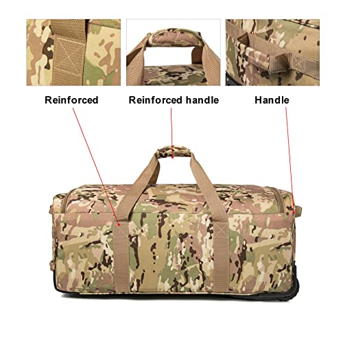Mountain Land 117 Liter 32 Inch Mini Monster Tactical camouflage Wheeled Deployment Trolley Duffel Bags Multicam Multi Cam One Size