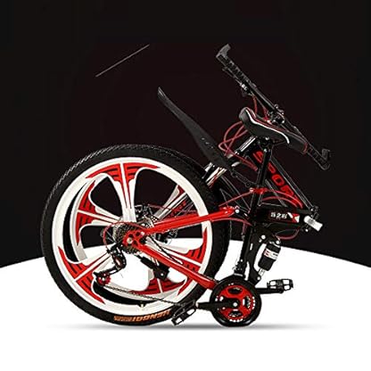 26 Zoll/ 24Geschwindigkeit Mountainbike Klappräder Männer Und Frauen ShiftGeschwindigkeit Fahrrad Doppelte Stoßdämpfung Doppelscheibenbremse Rahmen Aus Kohlenstoffhaltigem Stahl Offroad Fahrräder – Bild 3