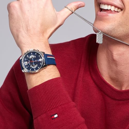 Miniatura 3 de Tommy Hilfiger Reloj Analógico Multifuncional de Cuarzo para Hombres con Correa de Silicona, Acero Inoxidable o Cuero, Subesferas para Día y Fecha, Resistente al Agua hasta 5ATM.