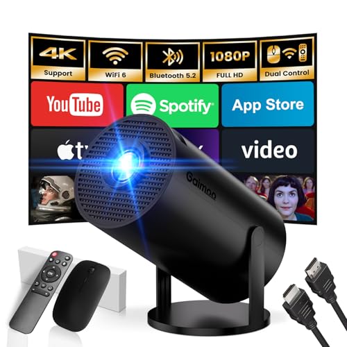 [2025 Modelo & App integrada] Proyector Portátil Soporte 4K 1080P Mini Proyector Dual Control con Ratón...