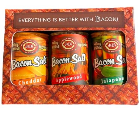 J&D's Bacon Salt 3-Pack Gift Box #2 (Applewood, Cheddar, & Jalapeño)