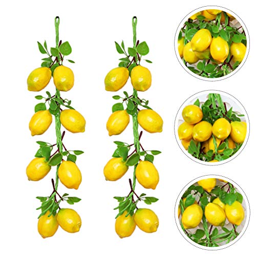 STOBOK 2 Cachos de Espuma de Limão Artificial Realista Frutas Falsas Vegetais Ornamentos Comida Mode