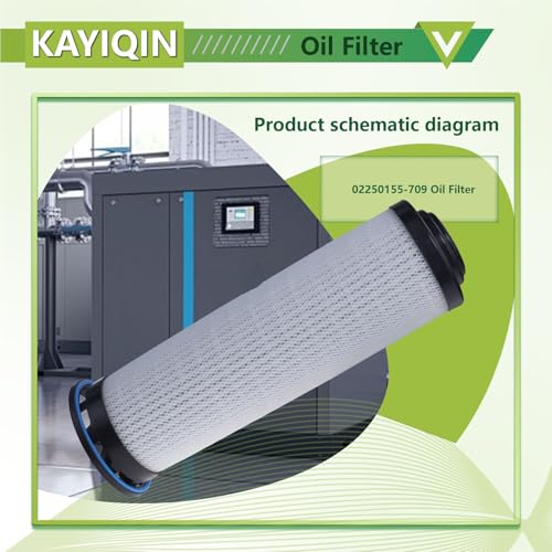 Image of 02250155-709 KAYIQIN Oil Filter Compatible with WA30 /37 /45 Machine Type Air Compressor, 1800-4500V Replacement Part