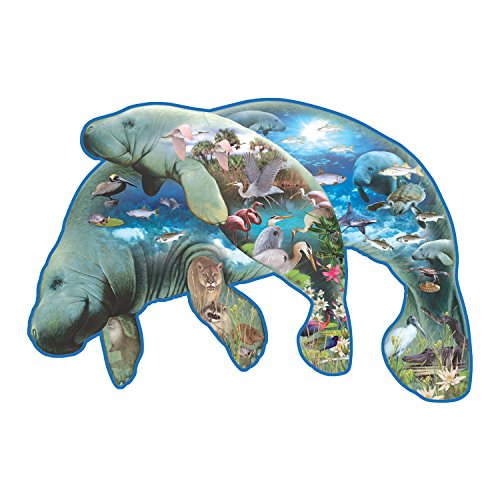SUNSOUT INC - Manatees - 1000 pc Special Shape Jigsaw Puzzle by Artist: Dennis Rogers - Finished Size 27