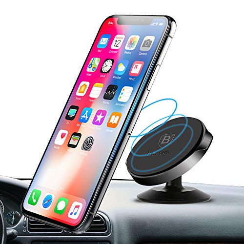 Suporte Celular Veicular Magnético 360º Adesivo Baseus (Preto)