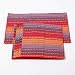 WOOD MEETS COLOR Cotton Table Placemats Woven Braided Ribbed Washable Table Mats Set of 4, 12" x 18" (Red)