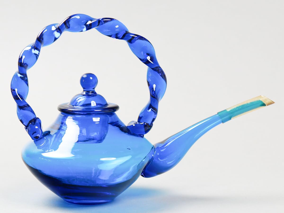 Amazon.co.jp: 長崎びいどろ チロリセット 3点 九州工芸村 瑠璃 冷酒用