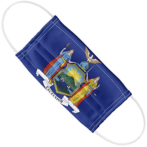 New York Flag 1-Ply Reusable Face Mask Covering with Adjustable Nose Wire, Unisex