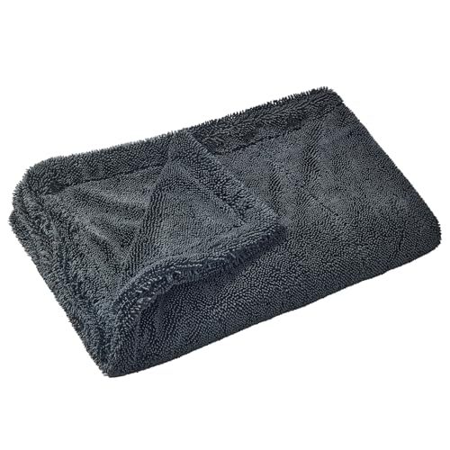 Image of Amazon Basics Microfiber Cleaning Cloth | 1200 GSM | Ultra Soft | Super Absorbent | Reusable | Pack of 1 (Grey)- 60cm X 40cm