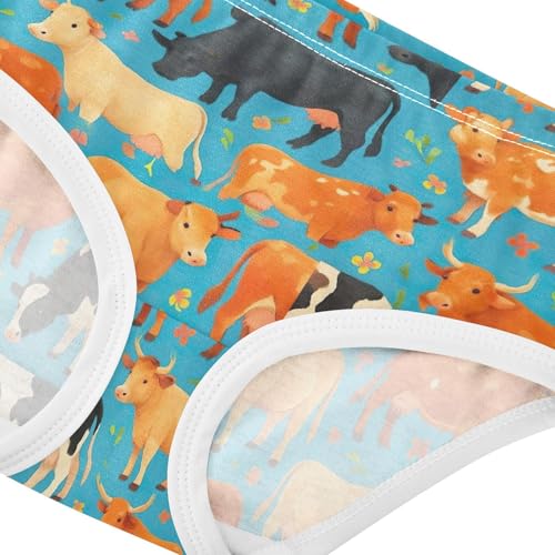 Cotton Girls Underwear Toddler Breeds Colors Cows Blue Girl Panties Cute Print Undies Kids Briefs 2t4