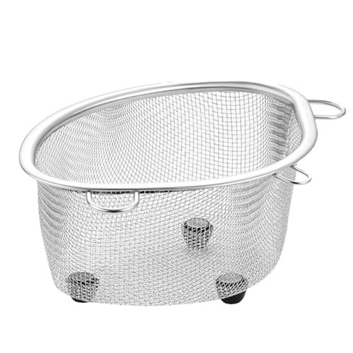 Baxnore Fundador de fregadero, cesta de drenaje de esquina de acero inoxidable 21 cm, filtro de cocina que ahorra espacio para restos de comida, lavavajillas seguros
