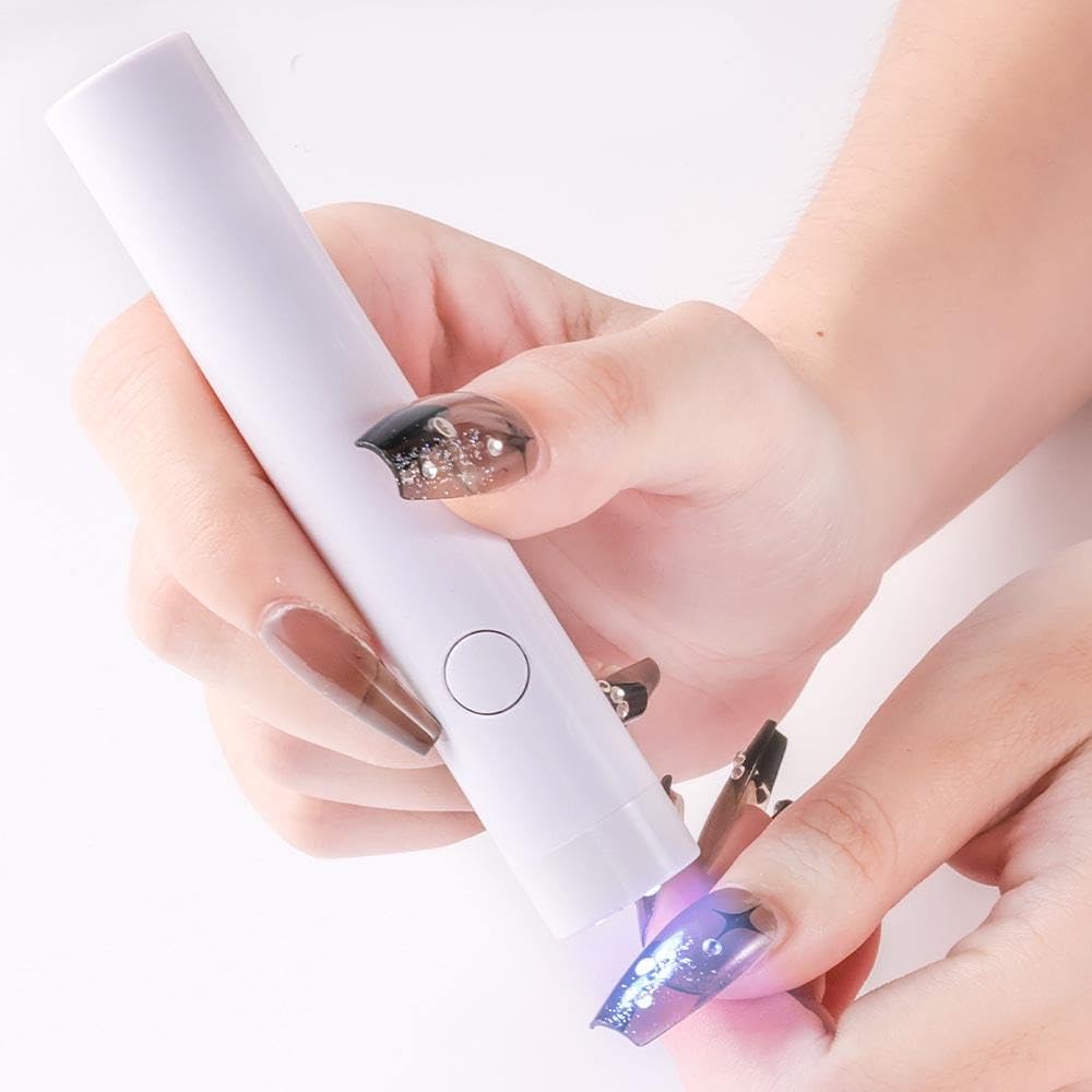 UV Light for Nails: 12W Handheld U V Lamp for Gel Nails Purple LED Nail Lamp Portable Mini Nail Dryer for Curing Gel Polish Nail Glue 400mAh Nail Lamp Type-c Nail Art for Home DIY Manicure-image-40