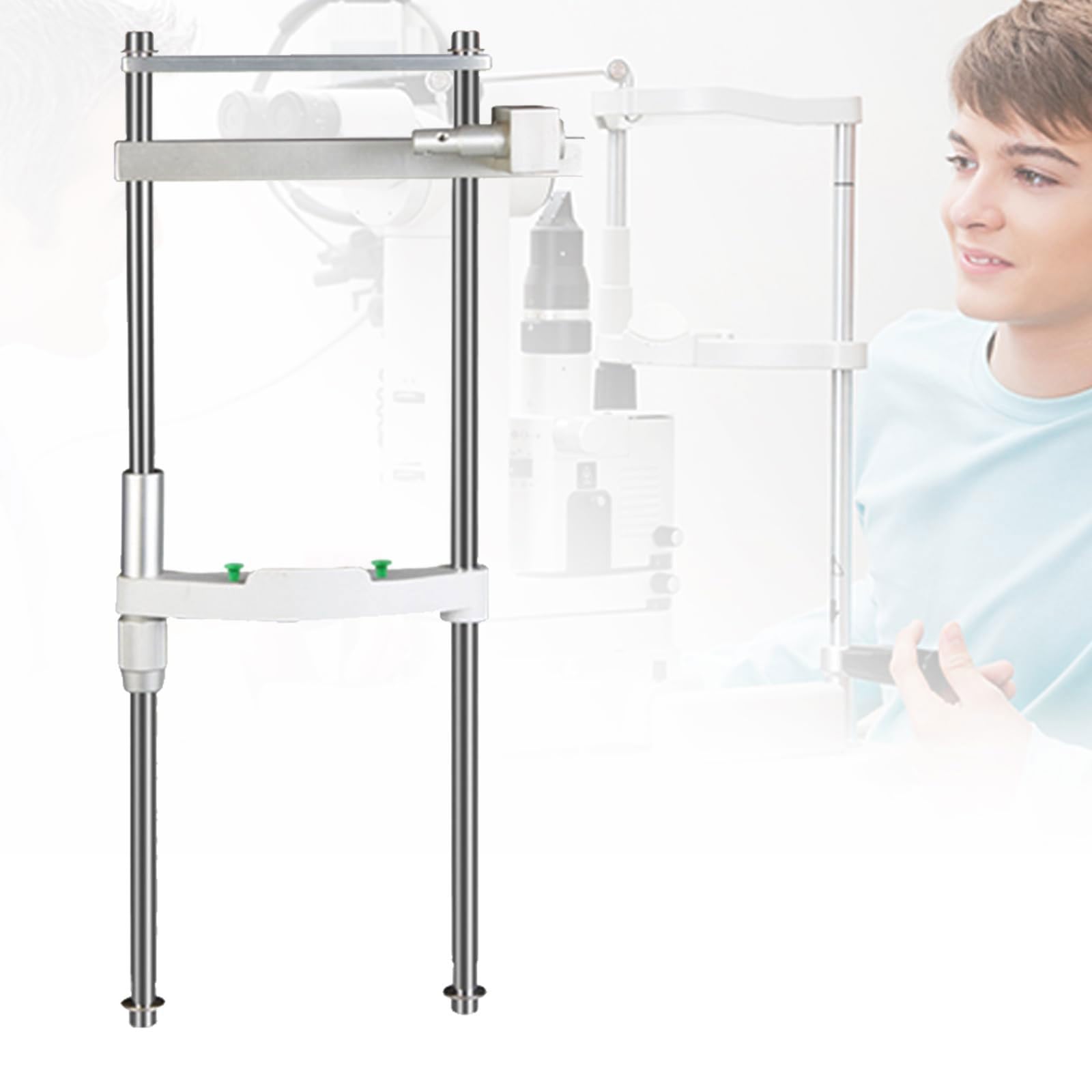 Ergonomiczny wspornik podbródka z regulacją wysokości do optometrii i dopasowania okularów