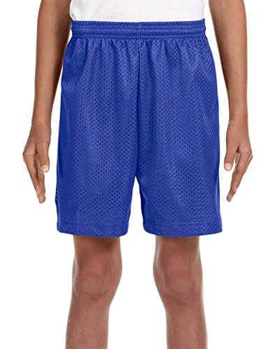 A4 NB5301 Youth Tricot-Lined 6 Mesh Shorts Royal Large3