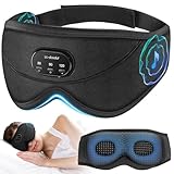 LC-dolida White Noise Sleep Mask, 3D Sleep Headphones with 16 Soothing Sounds, Bluetooth 5.4 Sleep Eye Mask with Timer, Total Blackout Sleeping Headphones for Side Sleeper(Black)