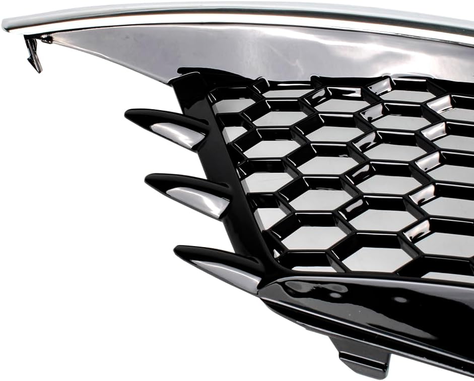 Three box Front Bumper Fog Light Grille Cover Cap With Chrome Fit for Audi A3 2013 2014 2015 2016 2017 RS Version Left Side 1 Pc
