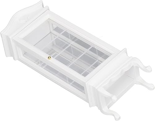 Miniatura 9 de Gabinete de exhibición en miniatura, muebles de casa de muñecas, gabinete de techo de arco de madera, accesorios de alta simulación para casa de